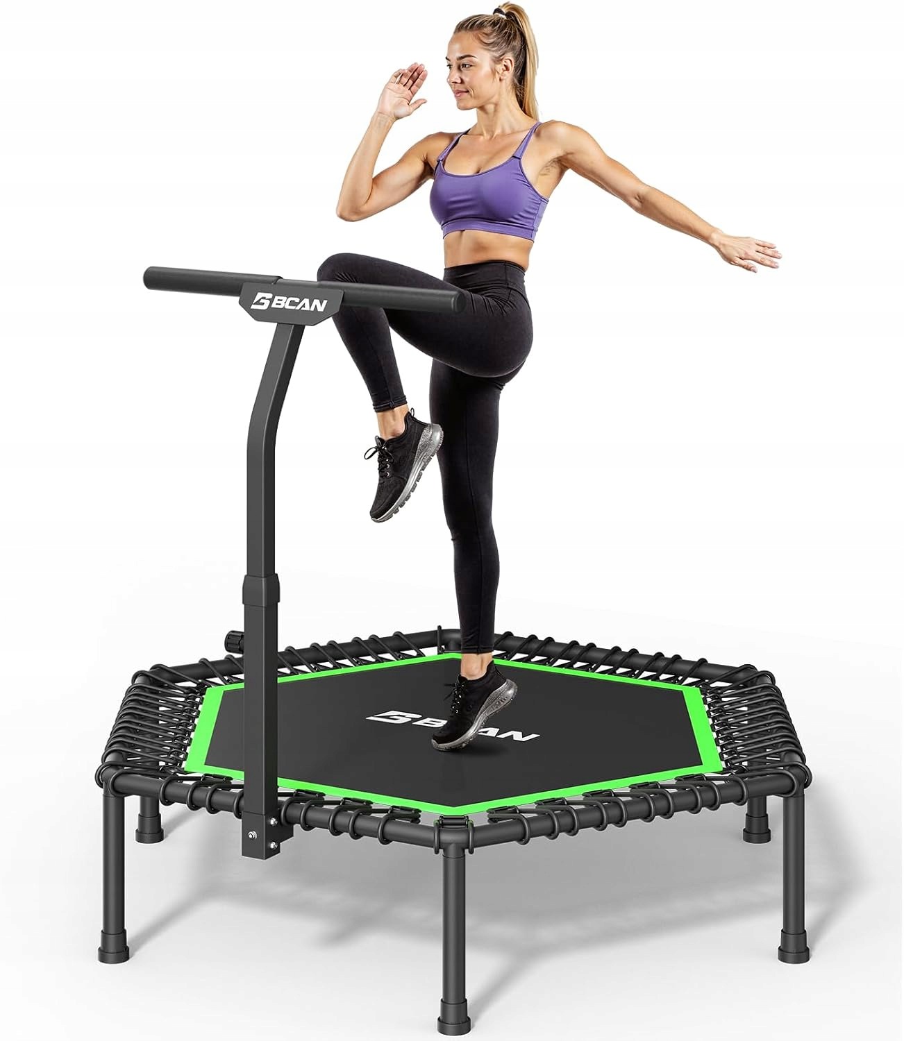 Trampolina Fitness Bcan 129 cm Składana Uchwyt Regulowany 204 kg