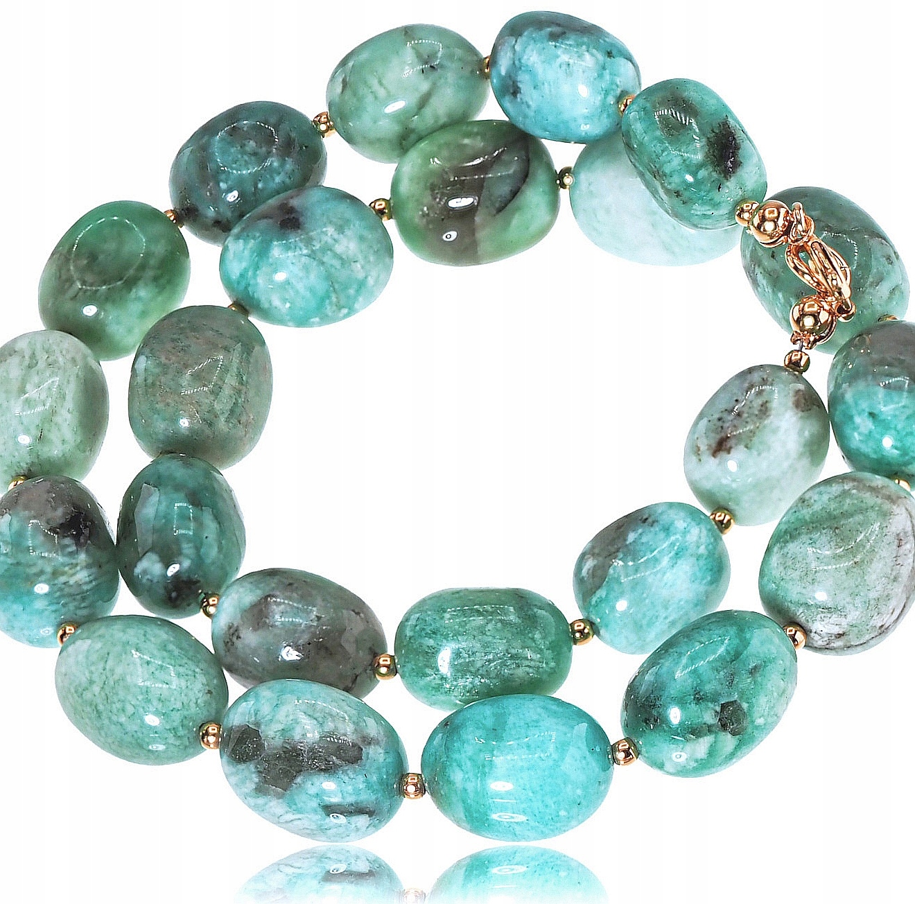 Amazonit Originální nádherný náhrdelník Zlaté Stříbro