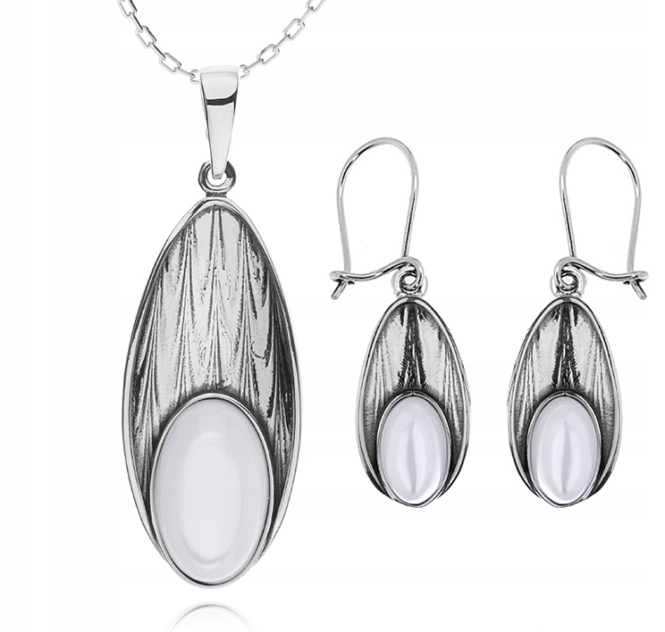 

Srebrny Komplet Biżuterii Z Masą Perłową Pr.925!