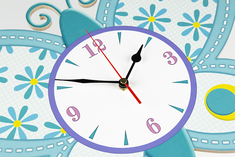 MOTYL (t) zegar ścienny dla dzieci Szerokość całkowita 40 cm