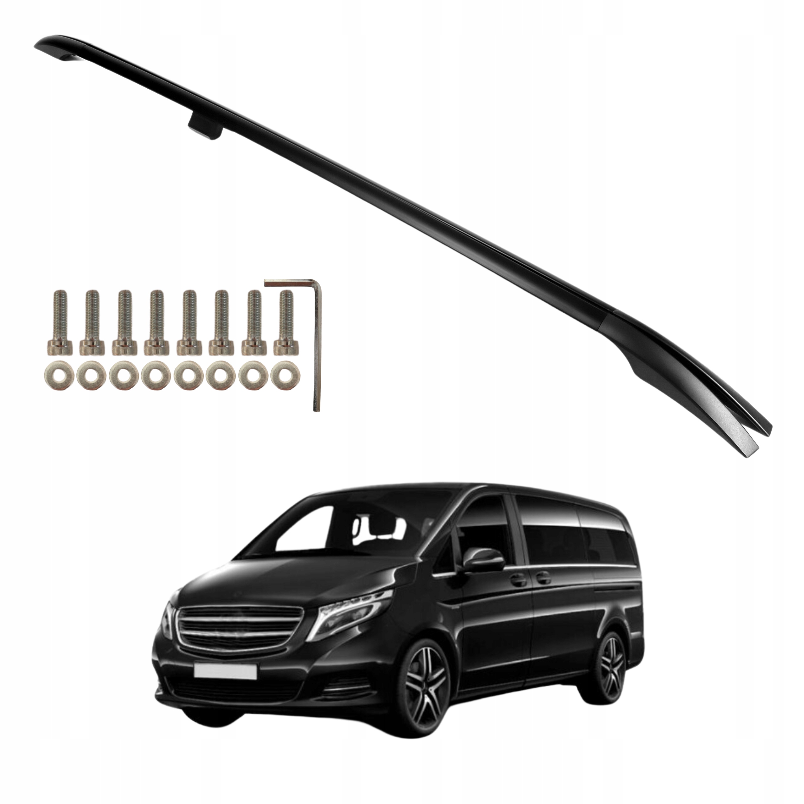 Střešní nosiče Mercedes W639 W447 Vito Viano Long L2 Černé Pevné
