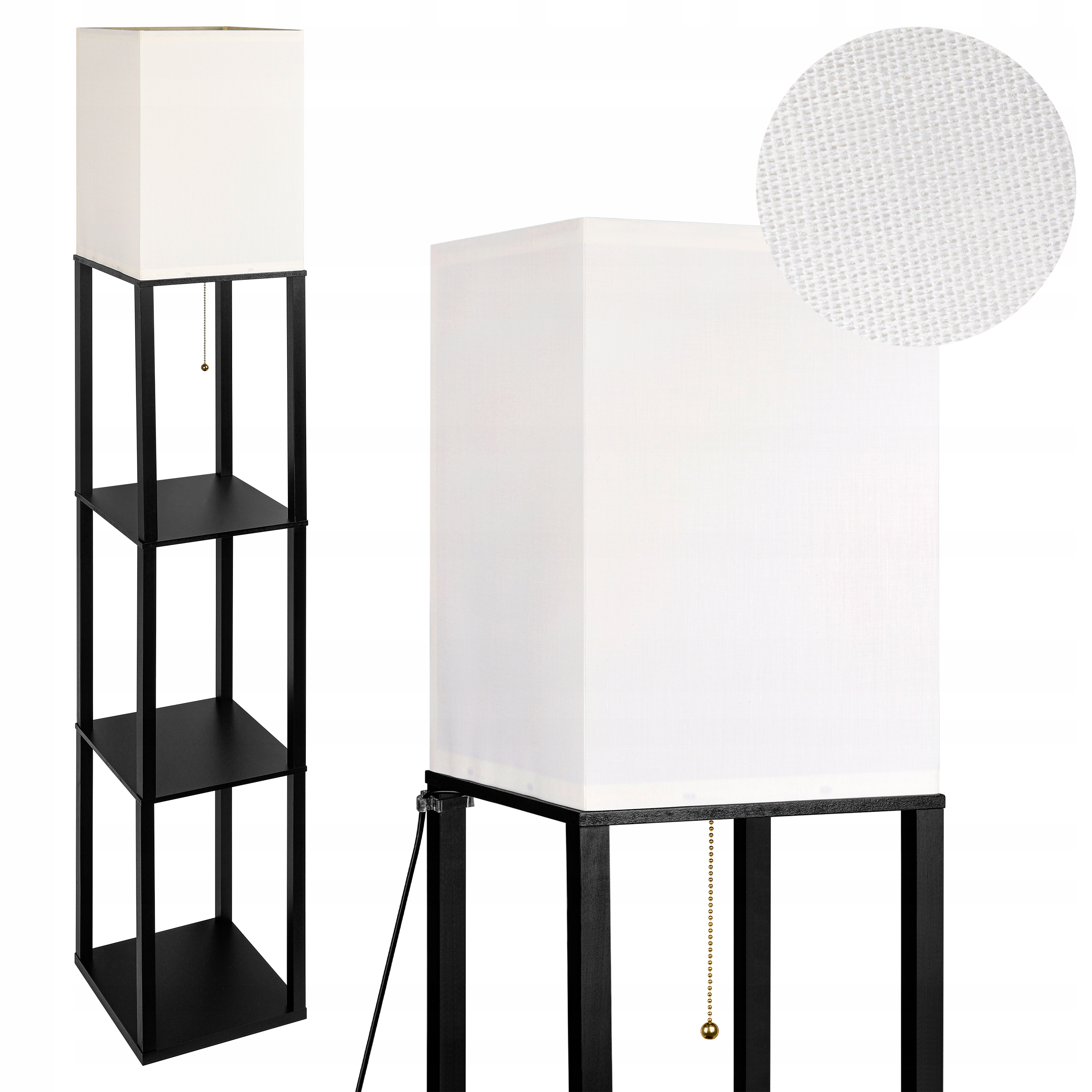 Lampa Lampka Stojąca Podłogowa 2w1 Półka Regał 160cm Do Czytania E27