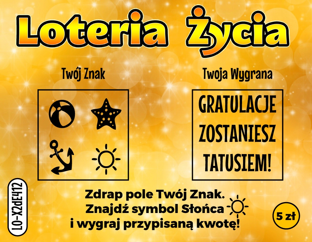 

Zdrapka zostaniesz Tatą tata niespodzianka loteria