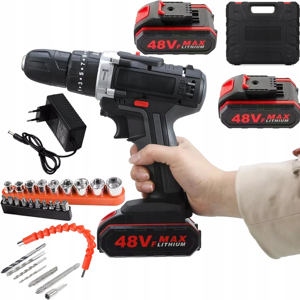 Univerzální Vrtačka Šroubovák, Sada 48V, Box Na Nářadí