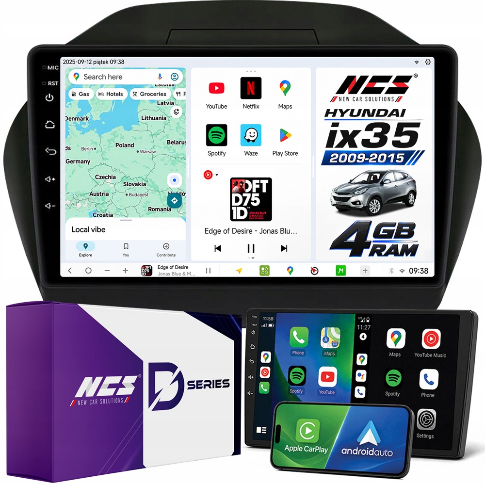 Autorádio Ncs D9 Hyundai IX35 2009-2015 Android 4GB Lte