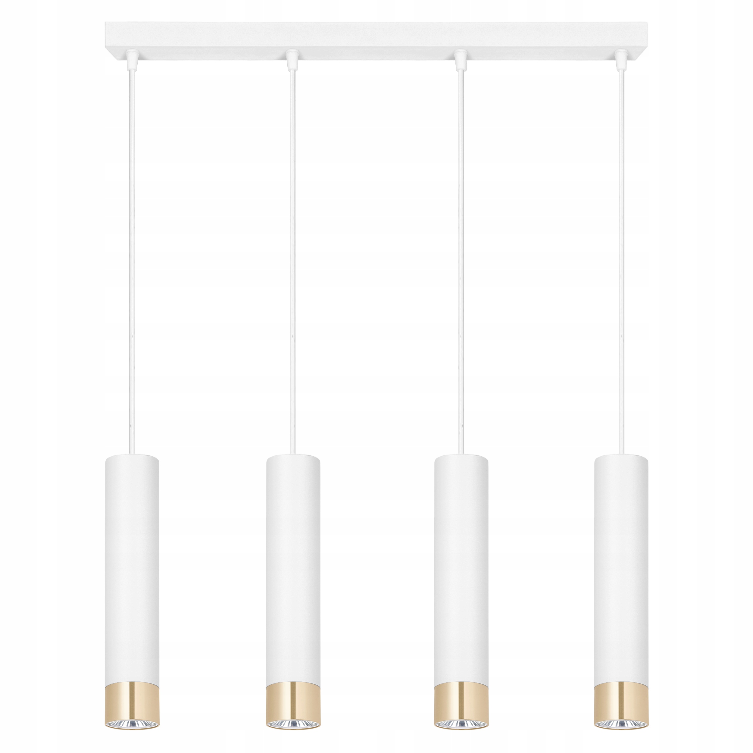 Závěsná lampa Stropní lustr Tuby Bílá Zlatá Kovová Led lampa Loft GU10