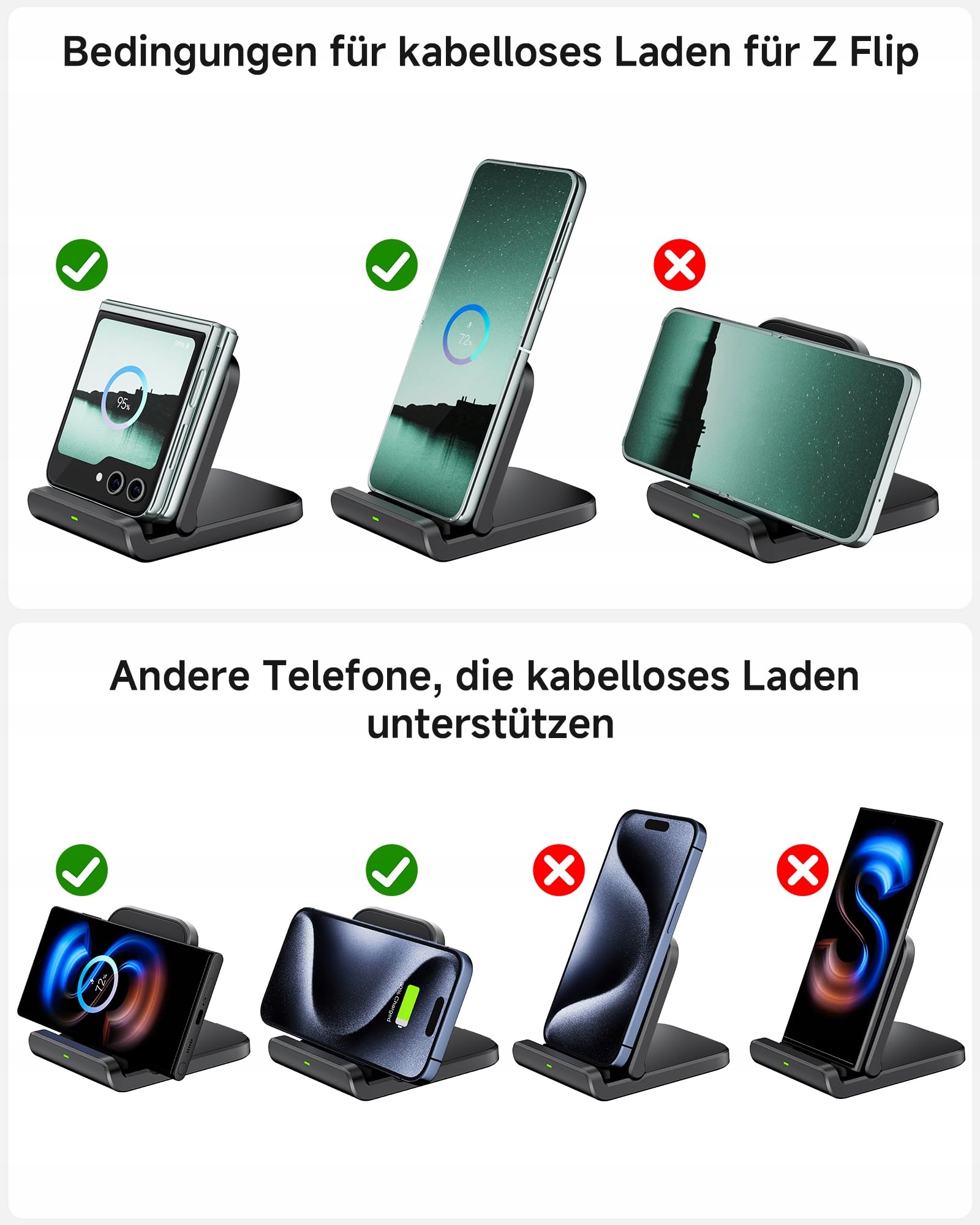 SwanScout Stacja ładująca do Samsung Z Flip 6, SwanScout 501S, składana — miniatura 7