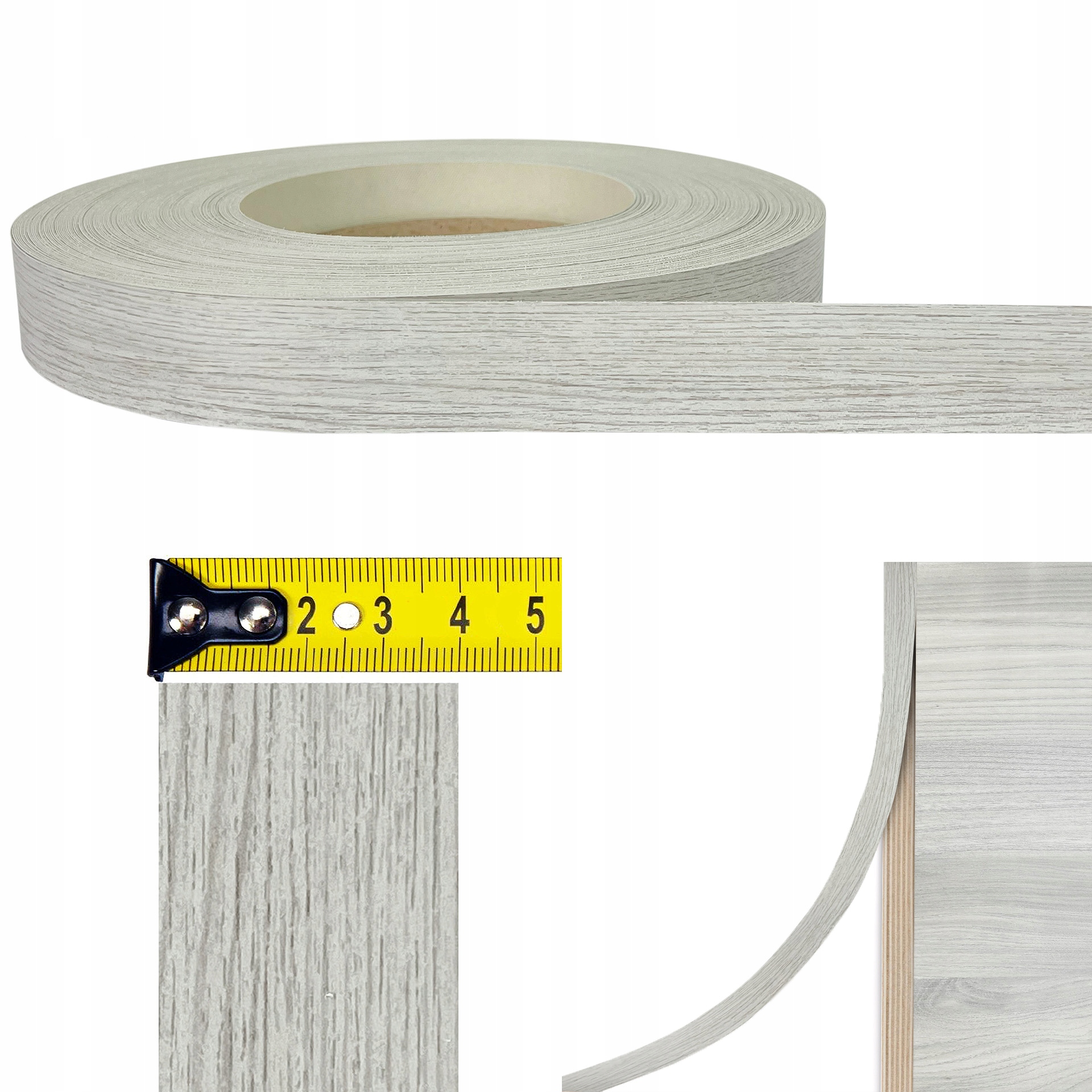 Melaminové okraje Páska na okraji nábytku Diy Délka 100 m Šířka 4 cm Dub šedý