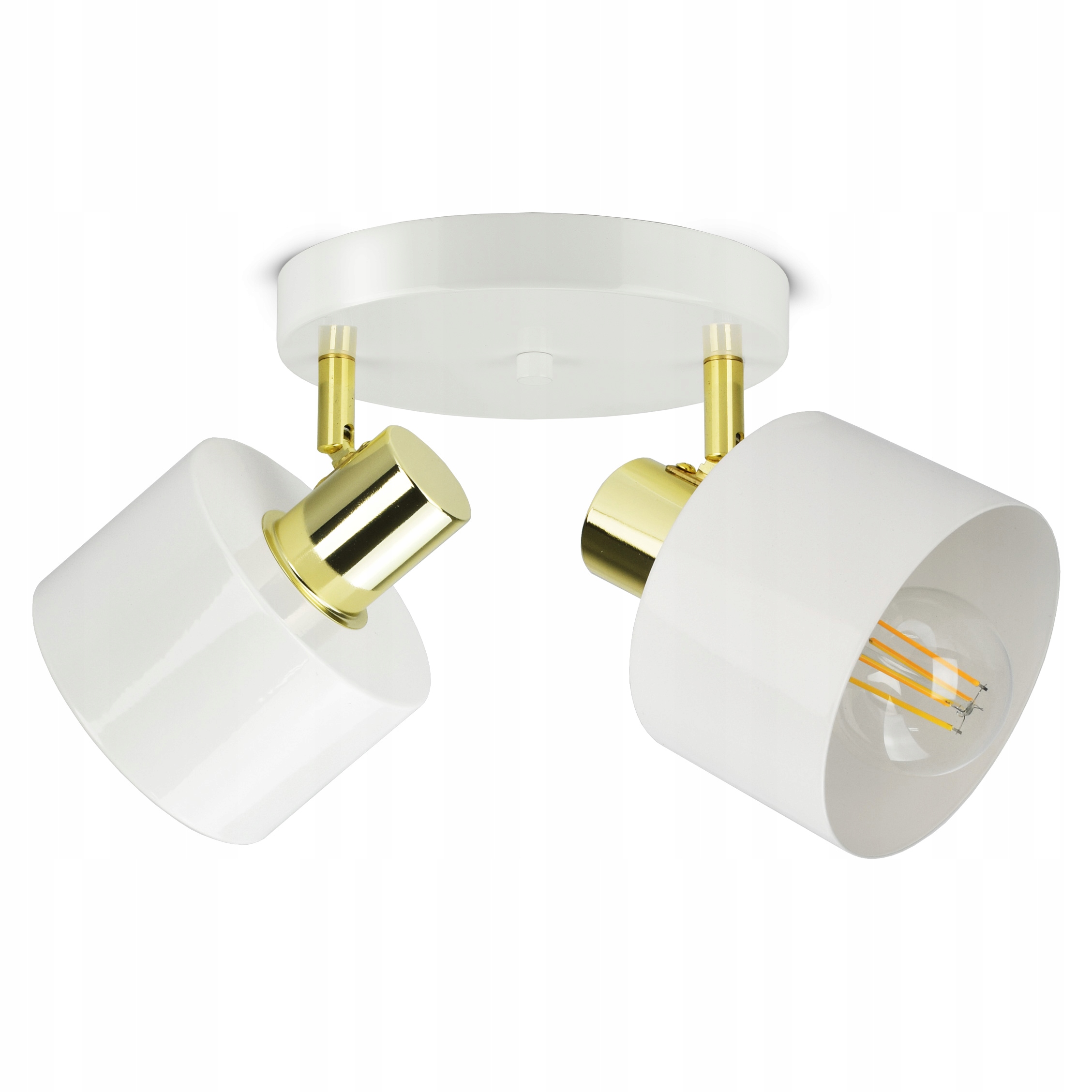 Lampa Sufitowa Żyrandol Plafon Biała Złota Classic Spot EG2 Led E27