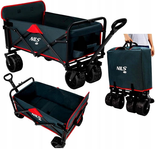 Wózek Turystyczny Składany XL Ogrodowy Transportowy Plażowy Dla Dzieci 160L