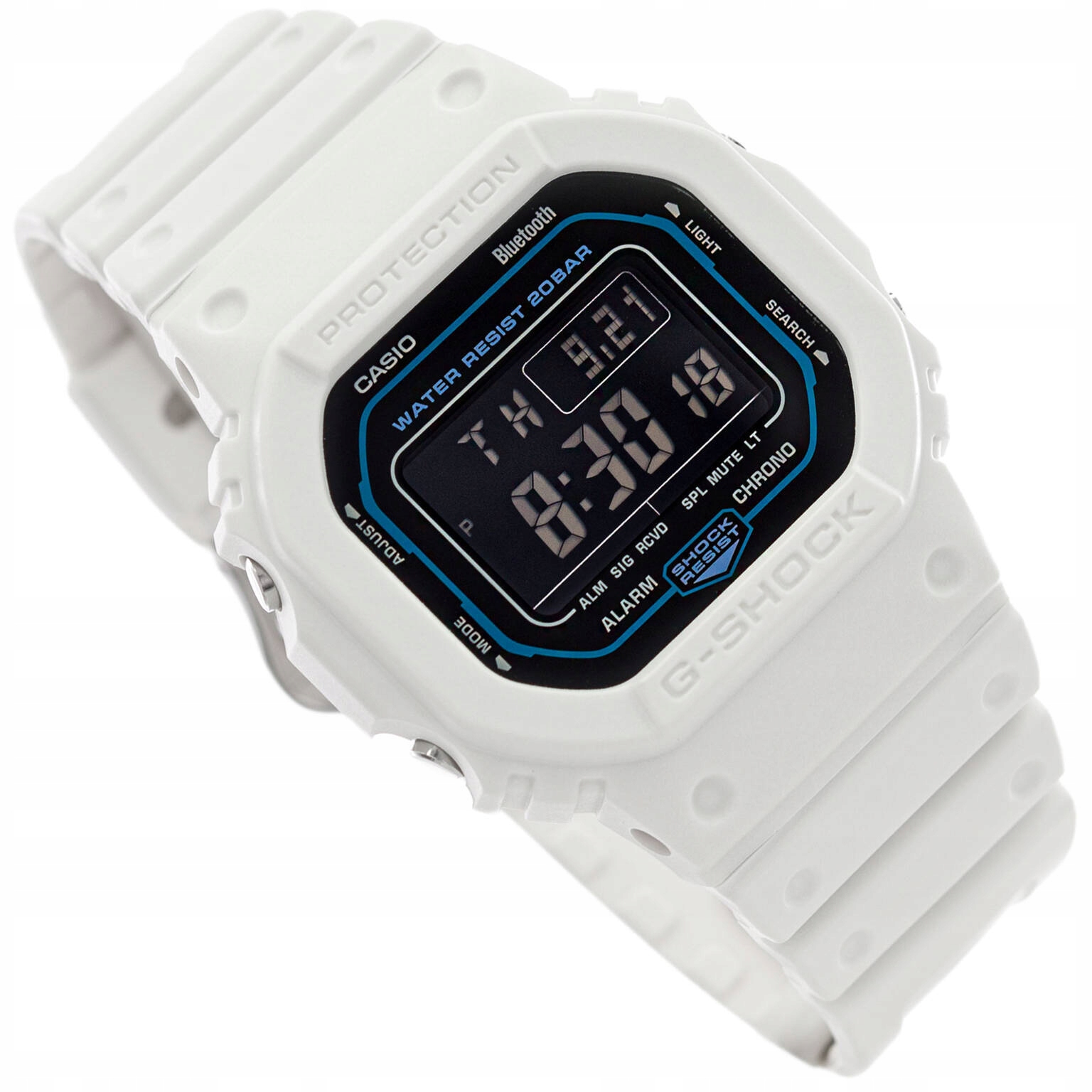 Pánské Hodinky Casio DW-B5600SF-7ER Bílé S Bluetooth A Vodotěsností 200M, Včetně Krabičky