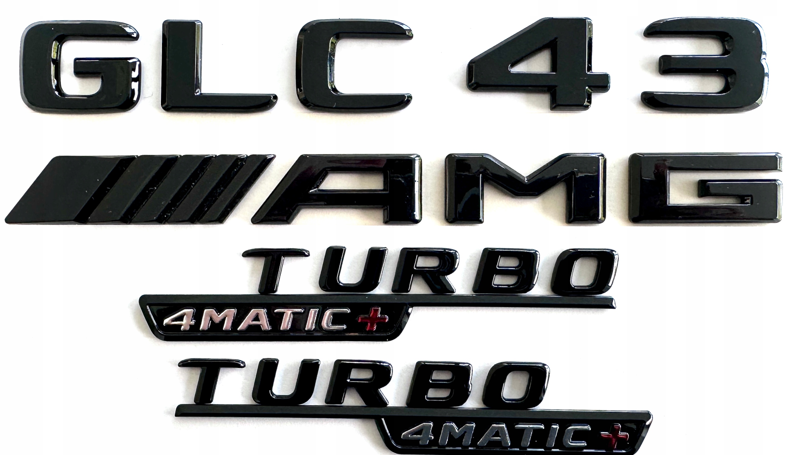 Mercedes Glc 43 Amg Turbo 4MATIC+ emblém znak logo, čierne písmo