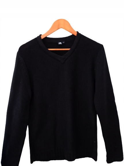 GRUBY, Sweter męski czarny XL KLASYCZNY Rozmiar XL