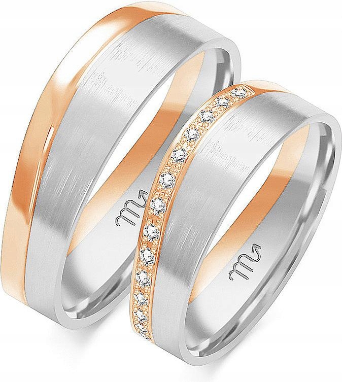 Zlatý snubní prsten pro novomanžele 14K 585 r 20 21 22, dvoubarevné zlato 14K