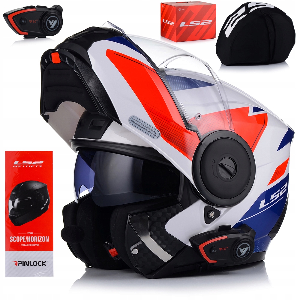 Motocyklová Prilba LS2 FF902 Scope II, Čeľusťová Pinlock Clona Interkom