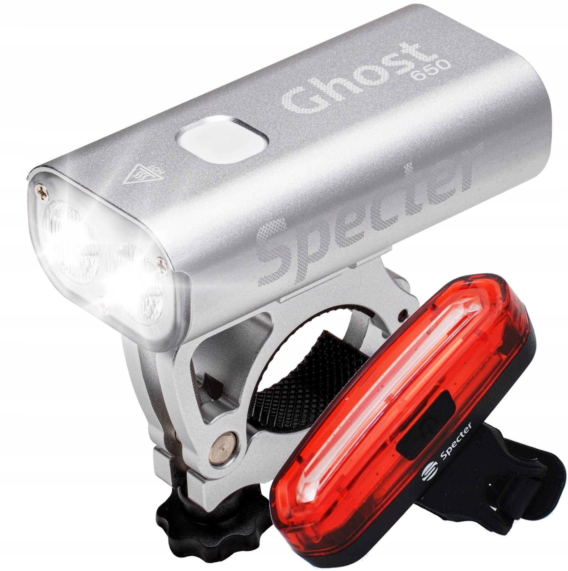 

Lampka Rowerowa Specter Usb Srebrny Ghost650 Tył