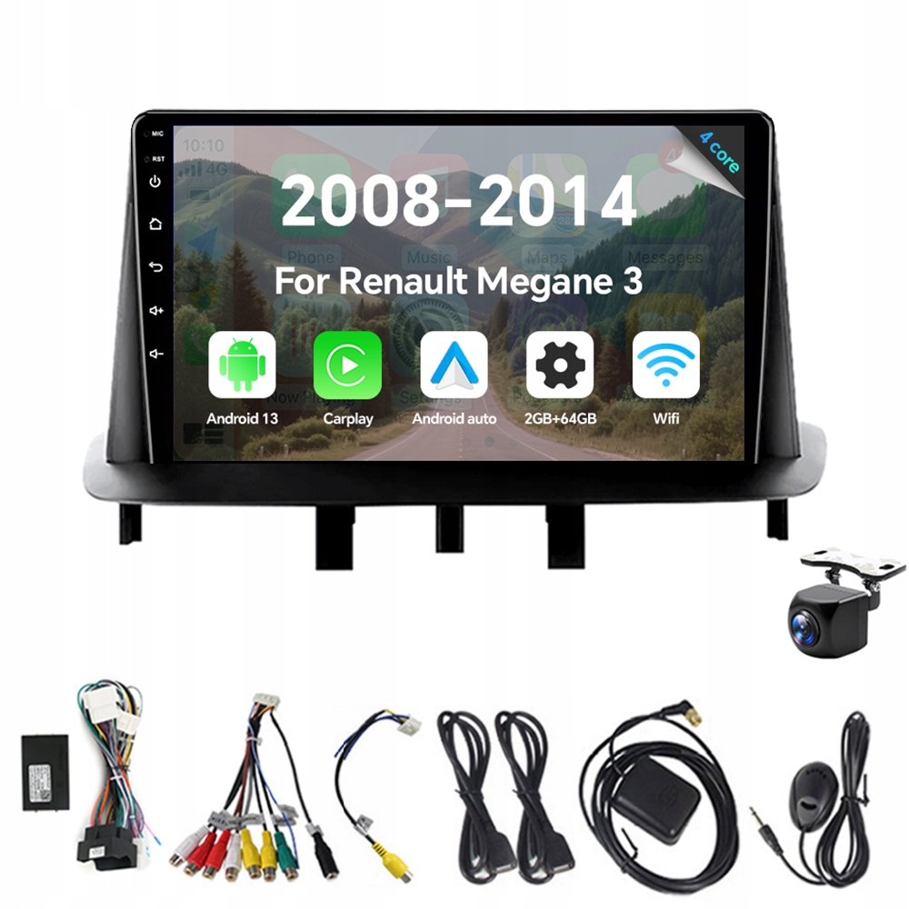 2Din autorádio s Androidom 13 pre Renault Megane 3 Fluence Samsung SM3 2008-2014