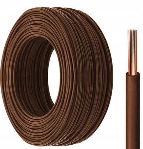 Przewód Linka Miedź Lgy Brązowy 1x6 6MM2 750V 100 Mb Metrów H07V-K