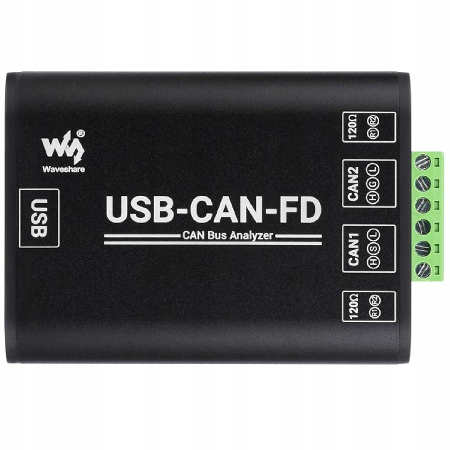 Moduł komunikacji Can-fd Waveshare przemysłowy konwerter Usb na 2xCAN 5Mbps
