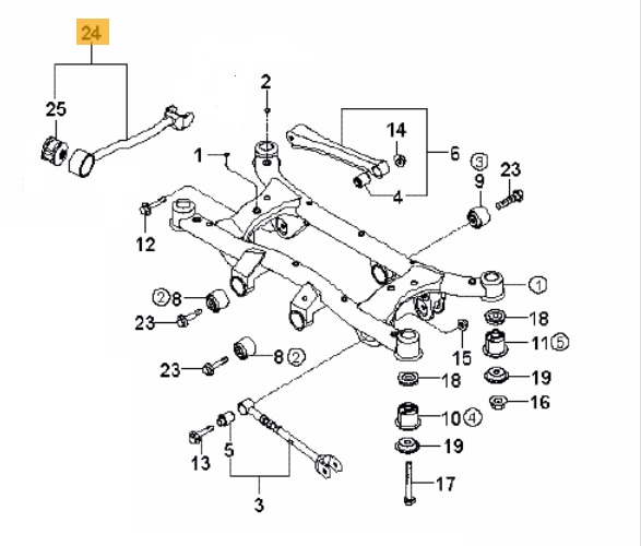 WAHACZ TYŁ TYLNY TULEJA DRĄŻEK KIA SPORTAGE II Producent części AR