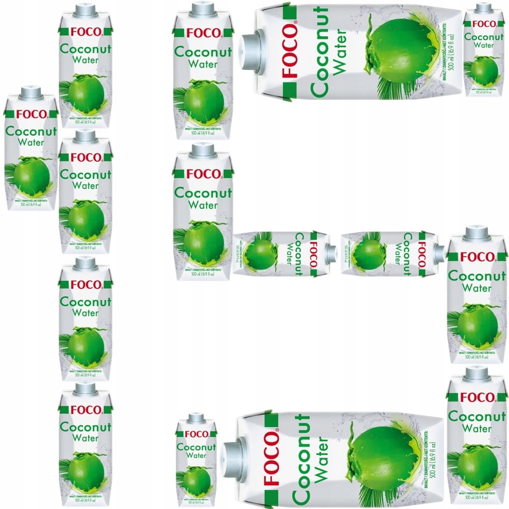 Levně 15 x Zdravá Kokosová voda 100% přírodní Zdravá Čistá 500 ml Foco
