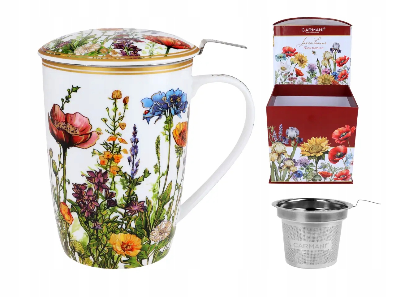 Carmani Hrnek se sítkem a víčkem L. Lozano, Květinová louka