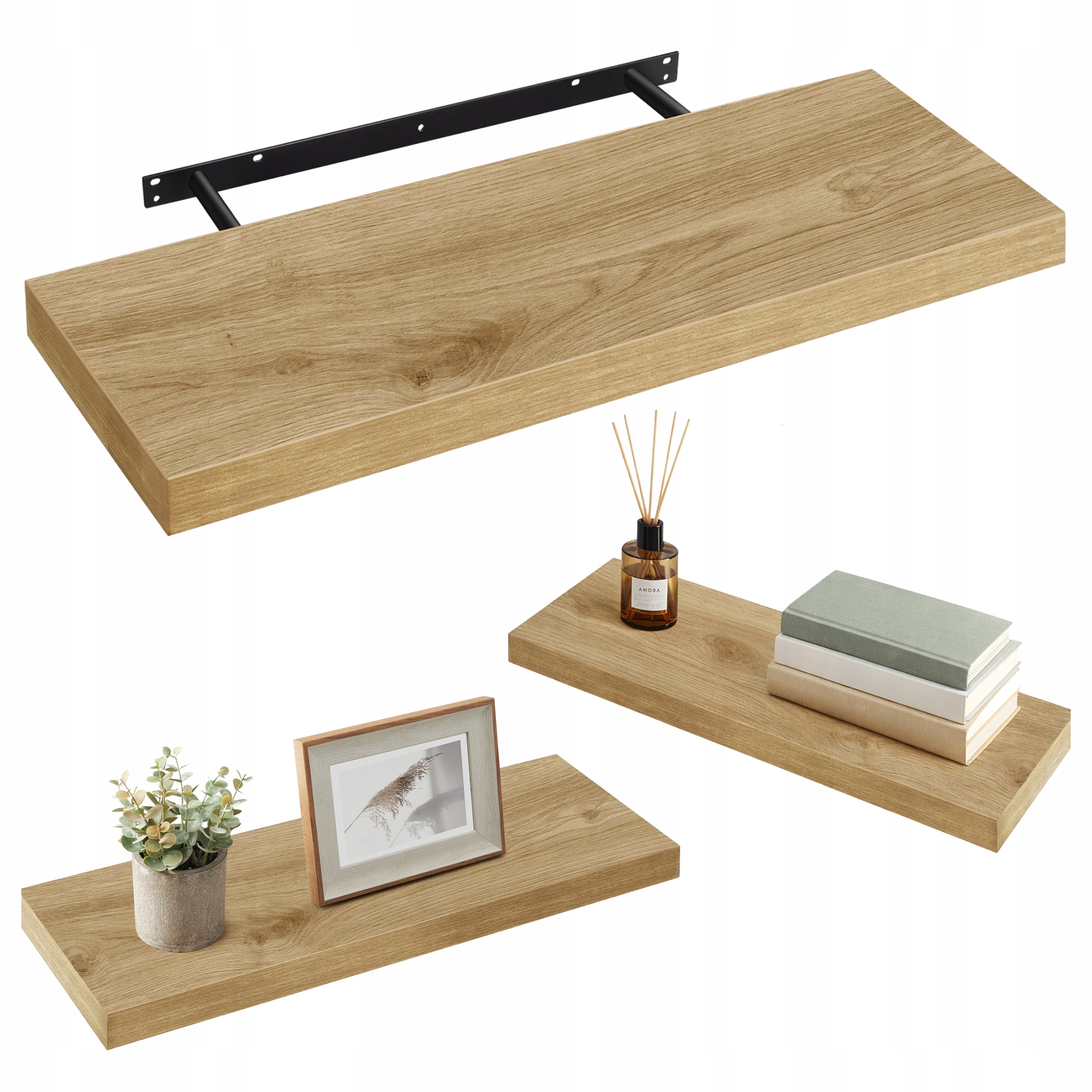 Závěsná police na zeď Moderní do obývacího pokoje Ložnice Dub Artisan 60 cm