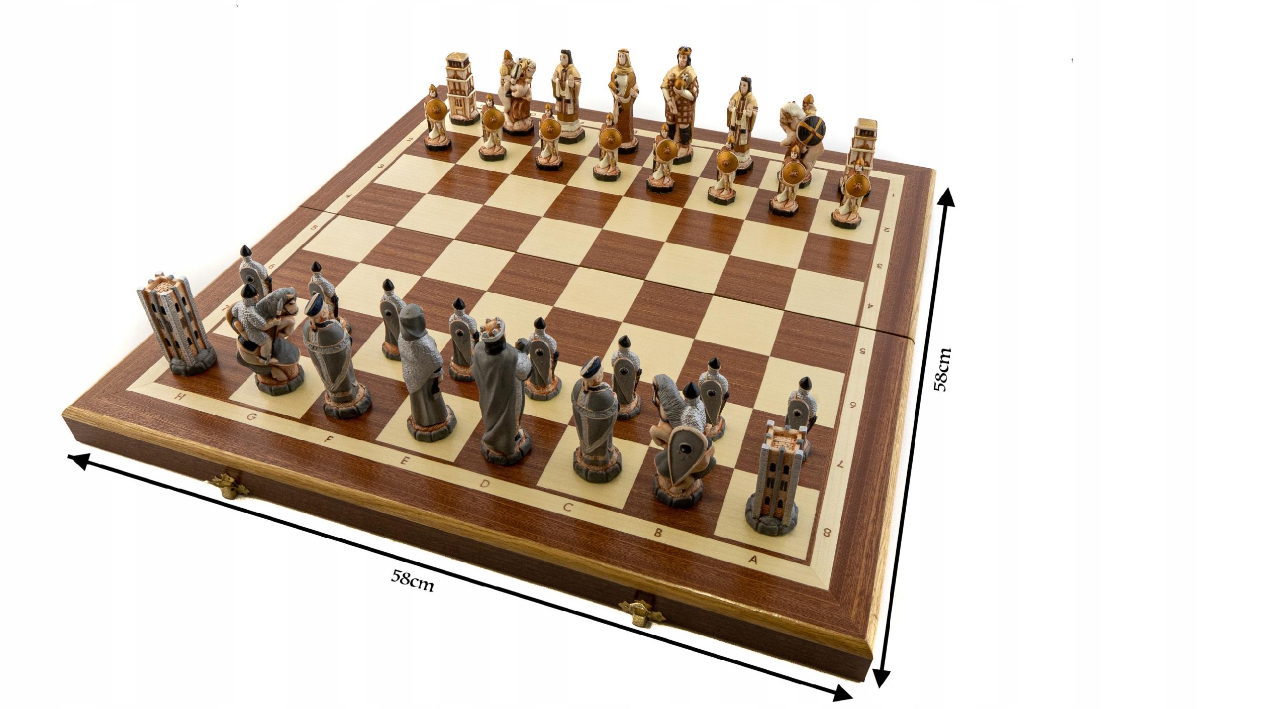 Szachy marmurowe intarsja prezent 58x58 Producent Madoń