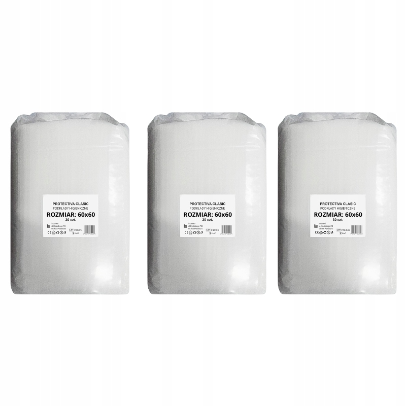 Podkłady DO PRZEWIJANIA chłonne JEDNORAZOWE HIGIENICZNE 60x60 cm 90 szt. Długość (cm) 60