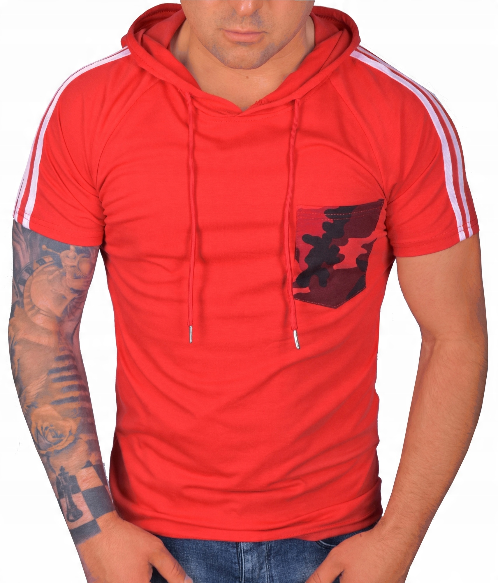 

T-shirt Męski Koszulka Bawłniana Z Kapturem