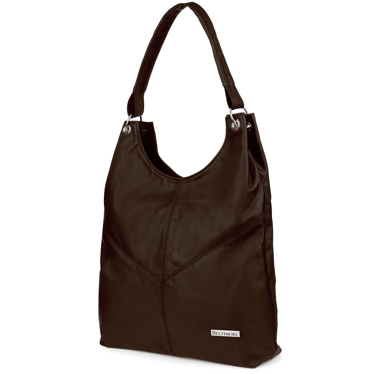 Dámská kožená velká taška, prostorná, hnědá Beltimore 970