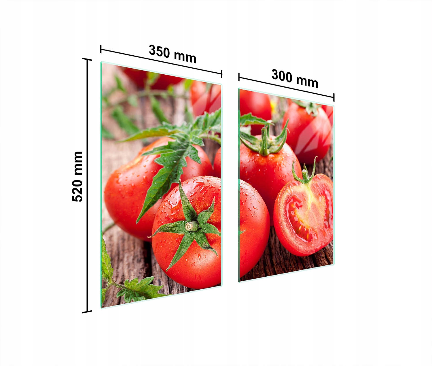 Skleněná Ochranná Deska Do Kuchyně 65x52 Rajčata