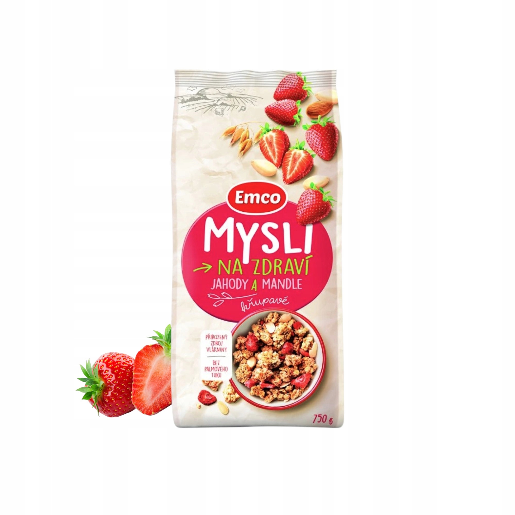 MUSLI EMCO CRUNCHY TRUSKAWKA 750G ZDROWE FIT ŚNIADANIE