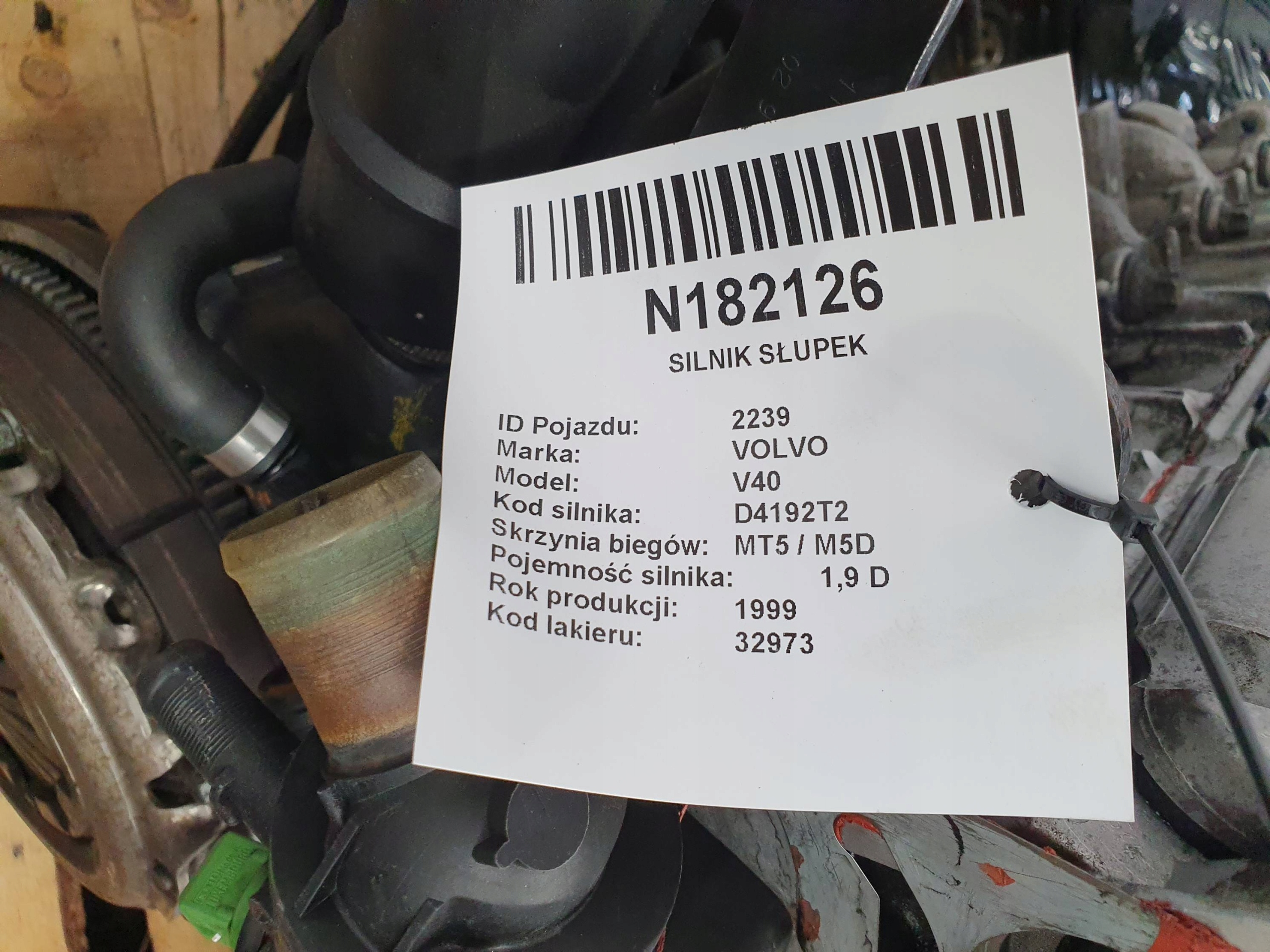 engine pillar 1.9 DCI F8T D4192T2 95 KM VOLVO V40