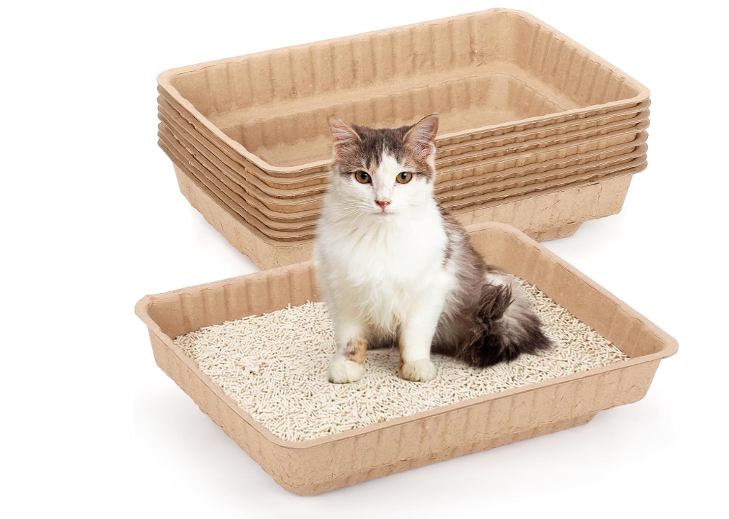 Kuweta dla kotów, bez pokrywki, kuweta dla kotów, 8 sztuk, z kartonu
