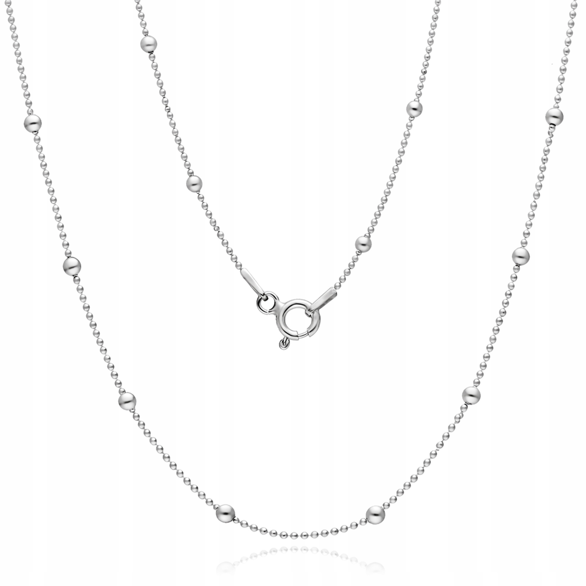 Stříbrný náhrdelník 925 s kuličkami, jemný, elegantní dámský, 50 cm