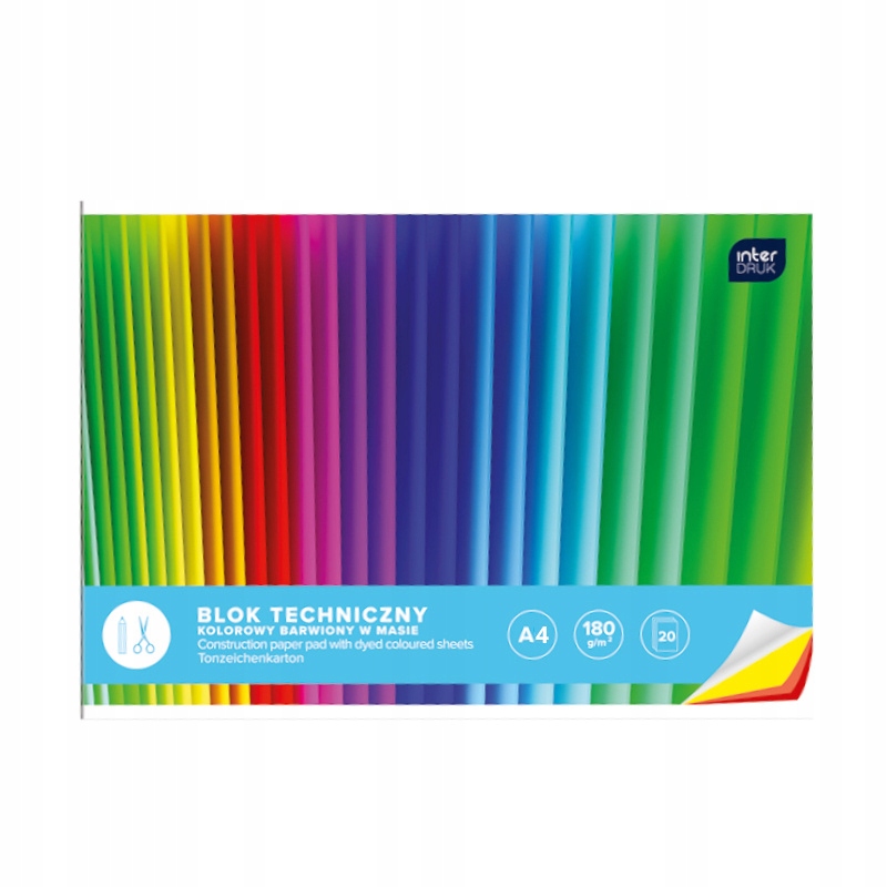 

Blok Techniczny Kolorowy A4 20 Kartek 180g/m2