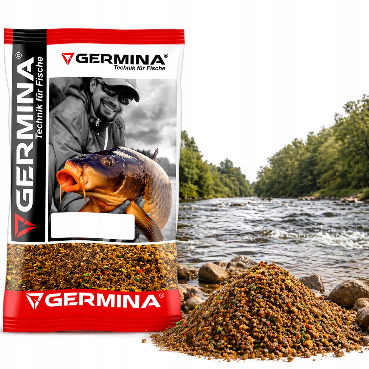 Zanęta Germina metoda spławikowa i gruntowa 1kg Groundbaits Basic Rzeka