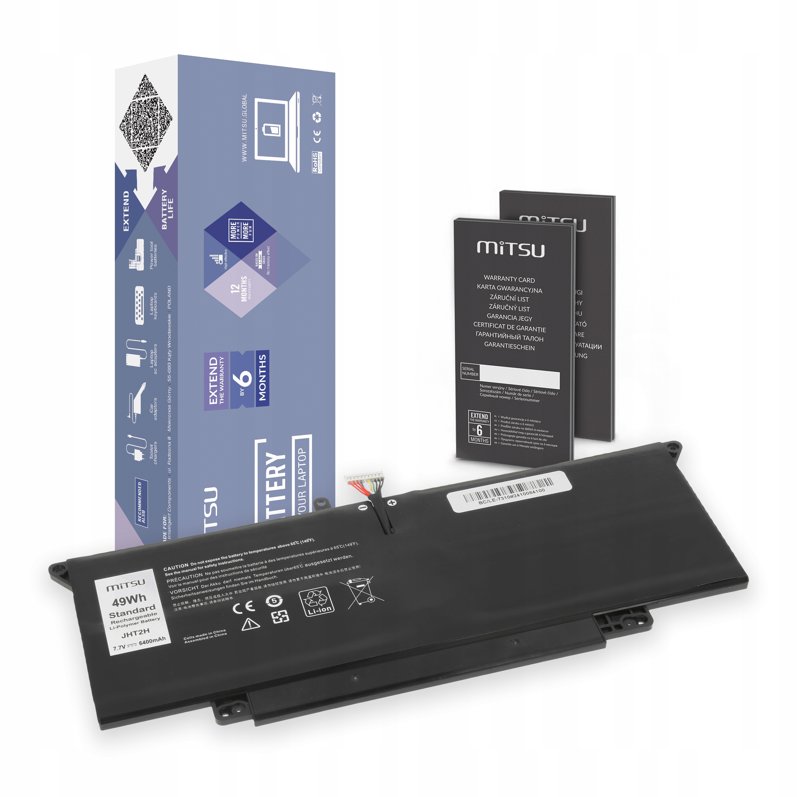 Bateria JHT2H do Dell Latitude 7410 2-in-1 7310 2-in-1