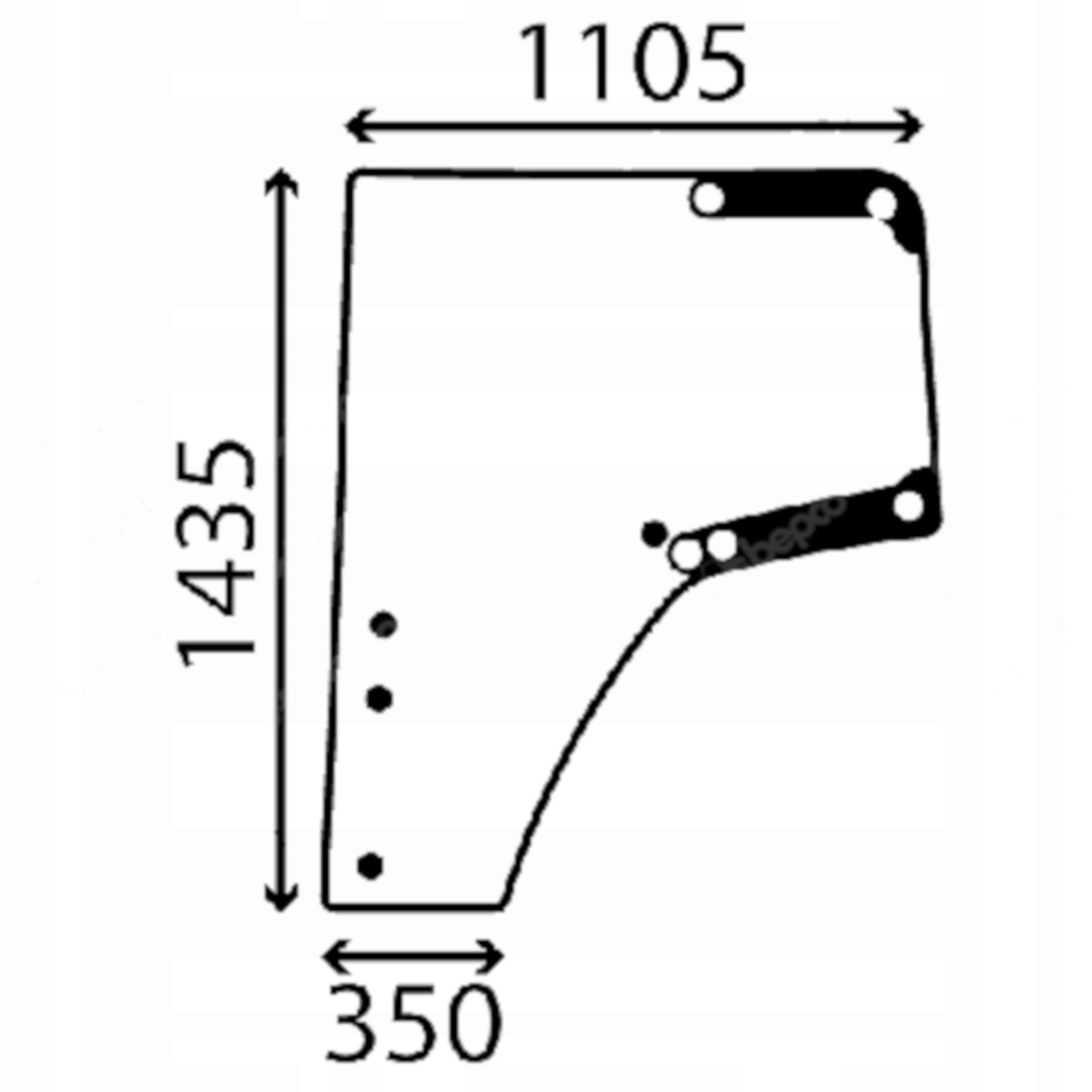 sklo John Deere dveře levé L174348