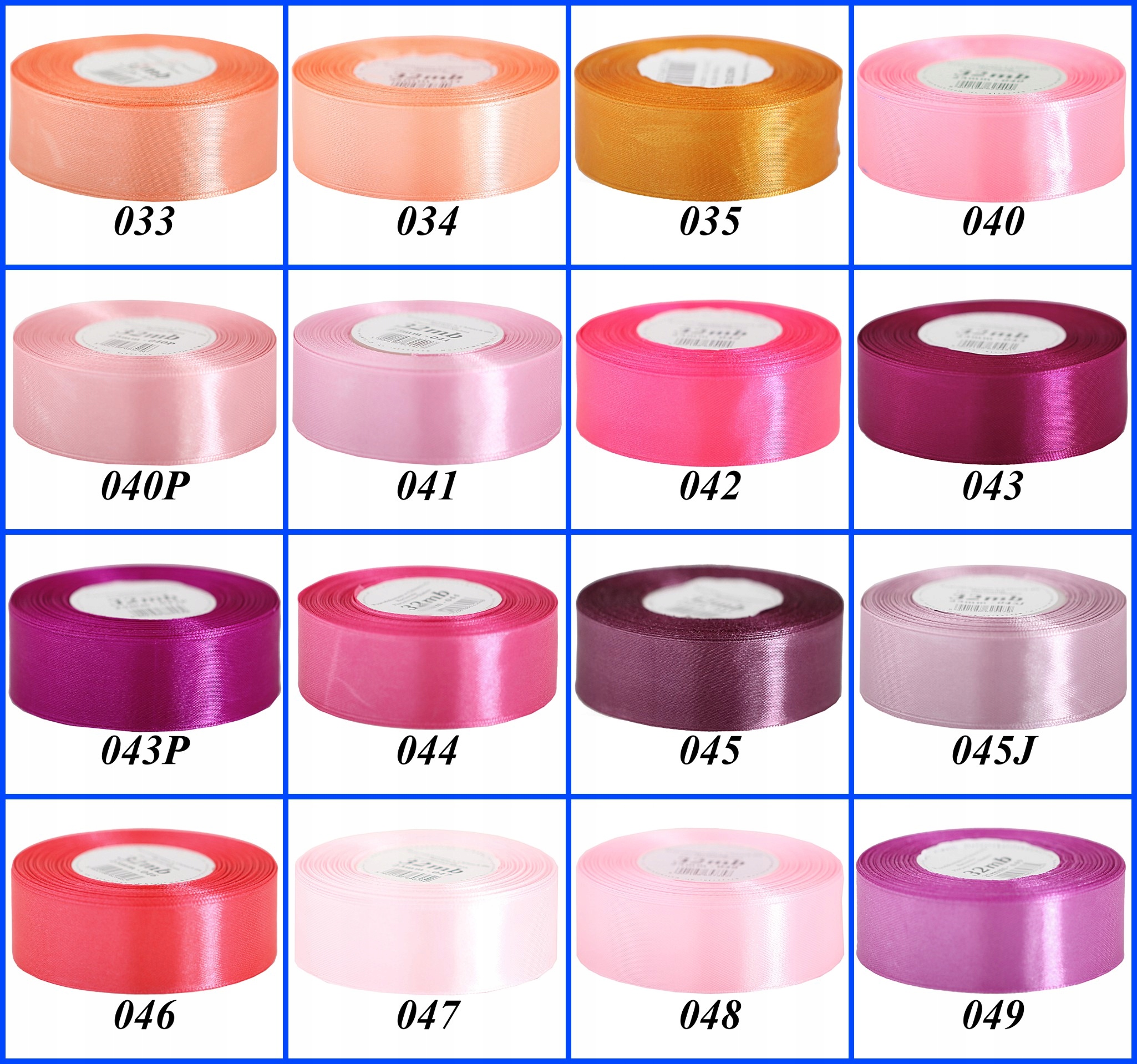 Taśma satynowa wstążka atłasowa 38mm/32mb 82kolory Kod producenta WSAT38