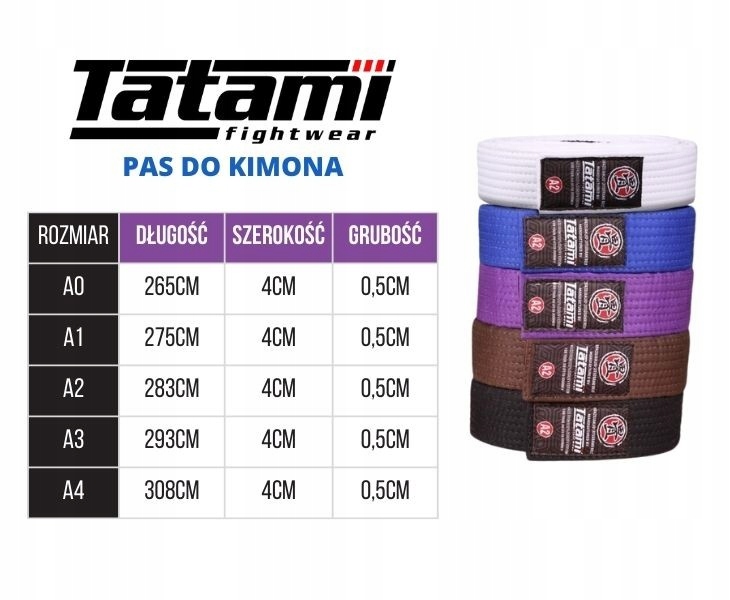Tatami Pas do kimona BJJ GI A4 Brązowy Stan opakowania oryginalne