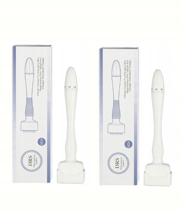 Derma roller s nastavitelnou délkou jehel 0 – 3 mm pro obličej a pokožku hlavy