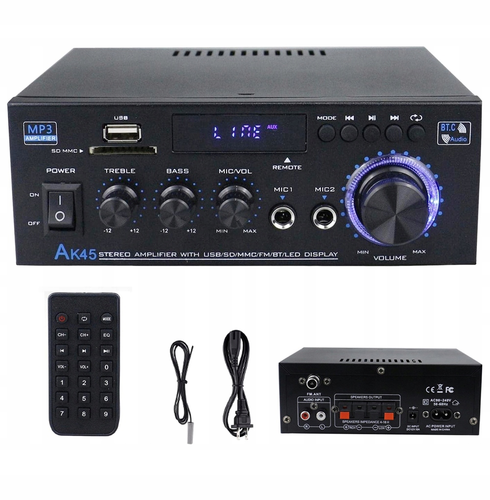 Zesilovač Pro Reproduktory Bluetooth 600W S Dálkovým Ovládáním