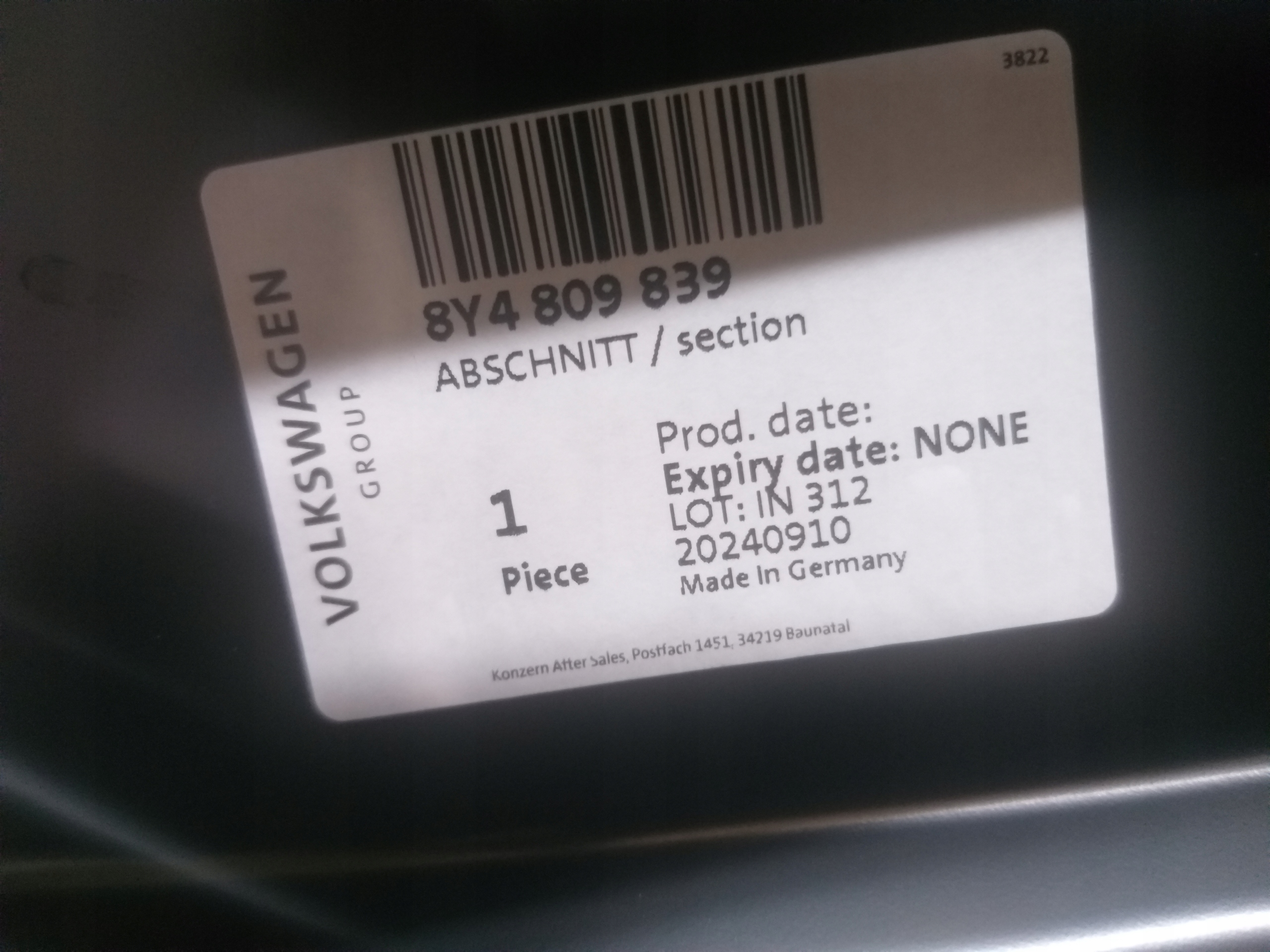 threshold pillar left AUDI A3 8Y4 8Y4809839