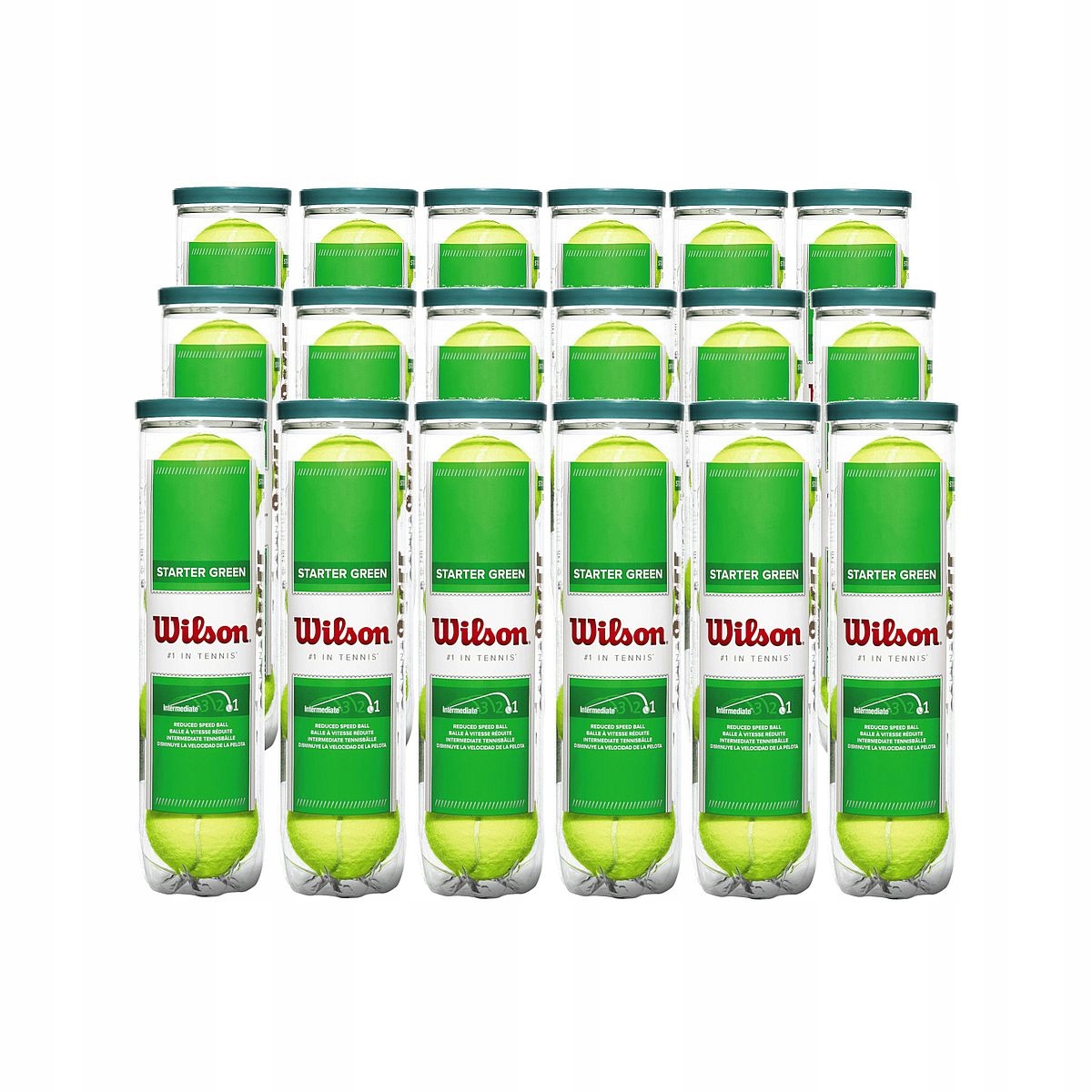 Tenisové Míčky Wilson Starter Green Karton 18 X 4 Ks