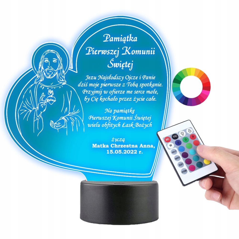 

Lampka Led Plexido Statuetka Pamiątka na Komunię