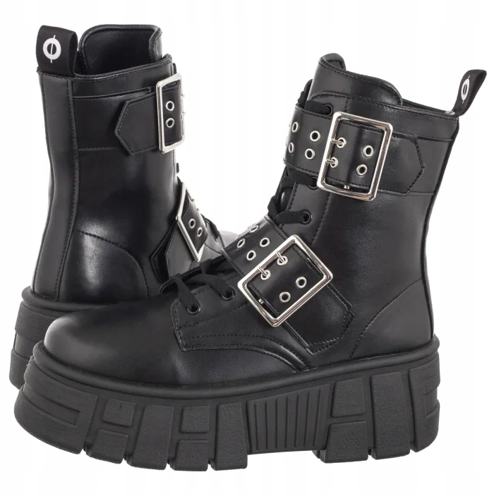 Boty Kotníkové Boty Bikery na platformě Dámské Altercore Remi Black Černé