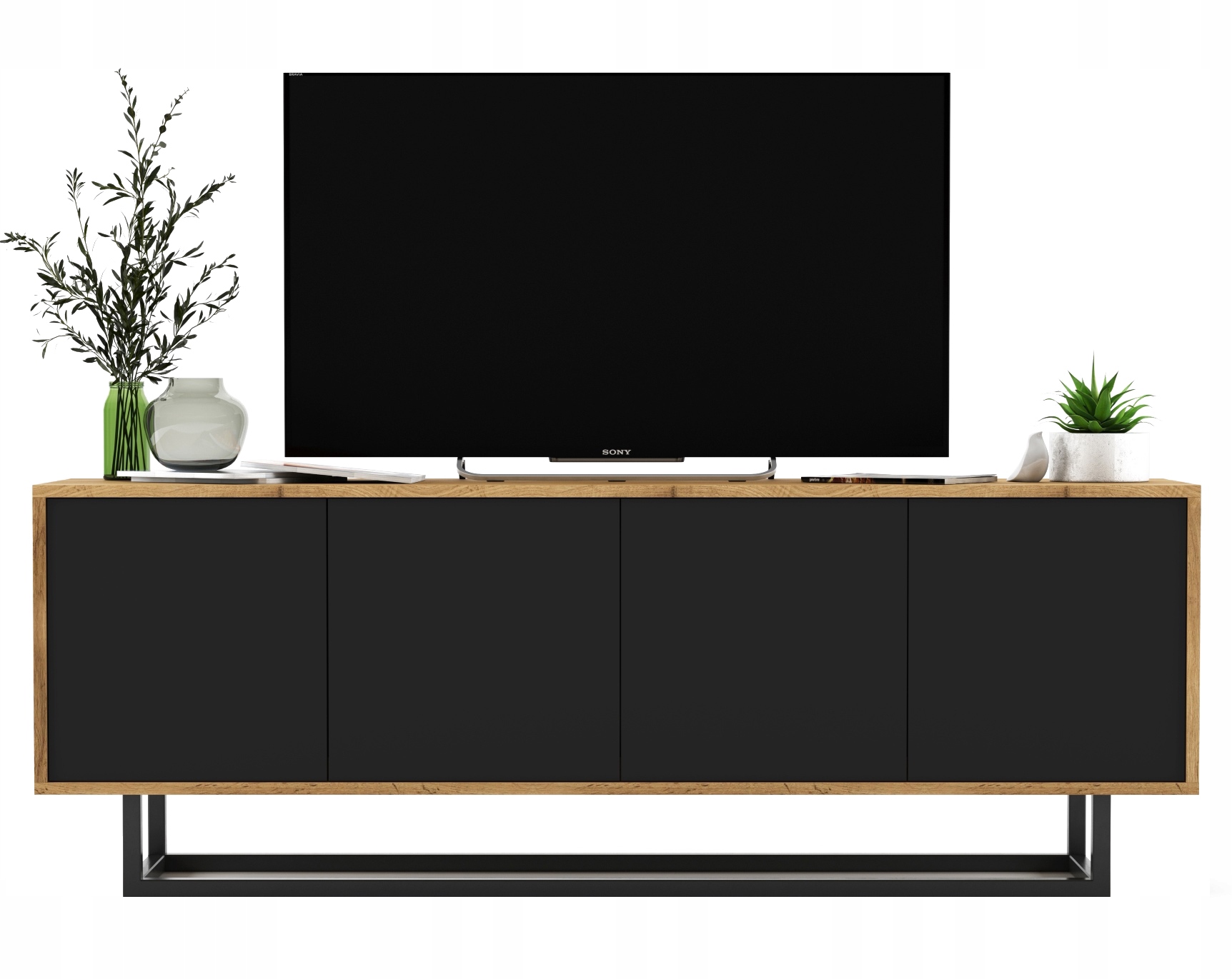 

Nowoczesna Szafka Rtv Loft wotan czarny Mat 150 cm