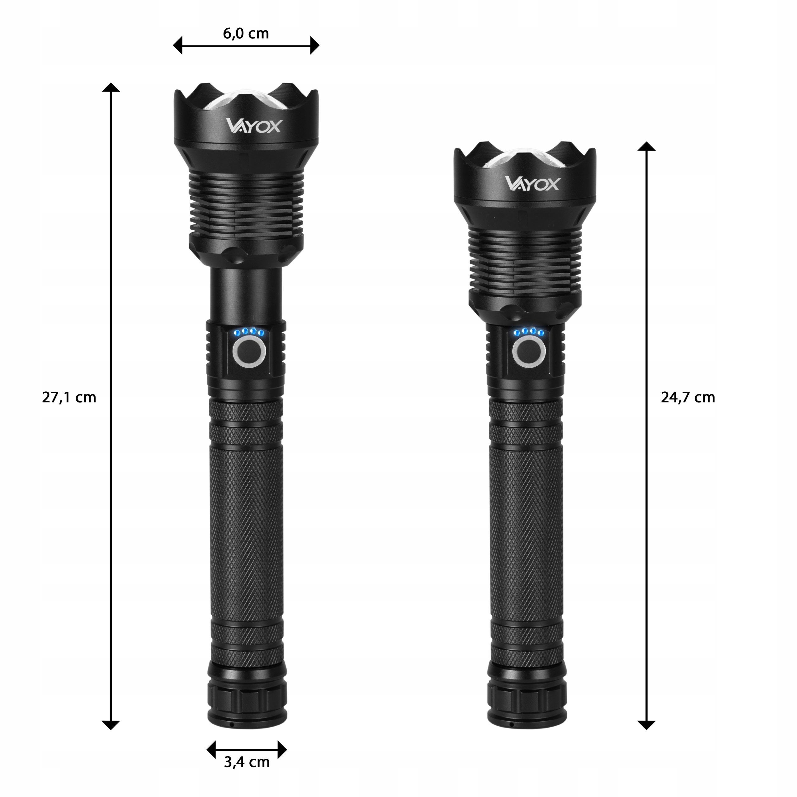 LATARKA TAKTYCZNA LED USB MOCNA ZOOM AKU XHP VAYOX Kod producenta VA0021